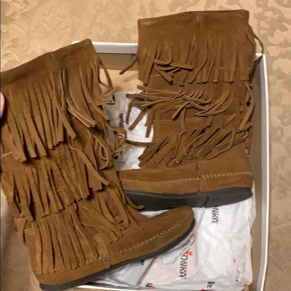 Minnetonka Fringe Boots